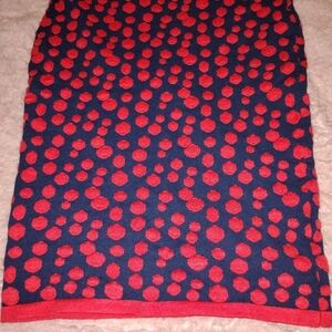 Lucy Paris Red and Blue Polka Dot Pencil Skirt